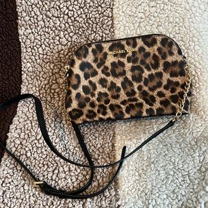 Michael Kors Leopard Cindy Dome Crossbody